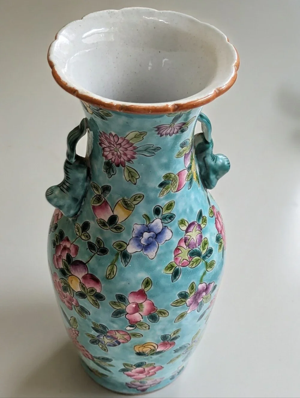 Antique Chinese Peranakan Nyonya Straits Famille Rose Porcelain Vase